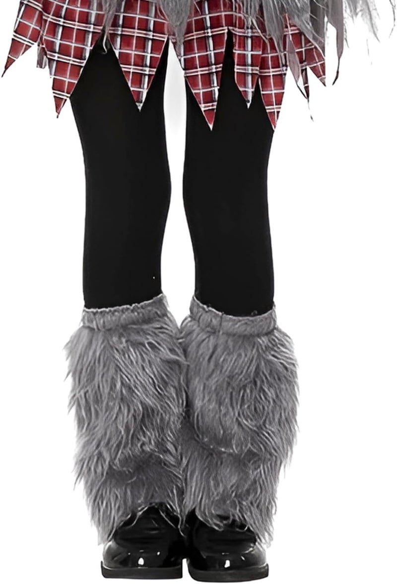 Clobeau Kids Boys Girls Faux Fur Leg Warmers Furry Boot Covers Warm Boot Cuff Party Halloween Costume Viking Boot Sleeves Legwarmer - Image 4